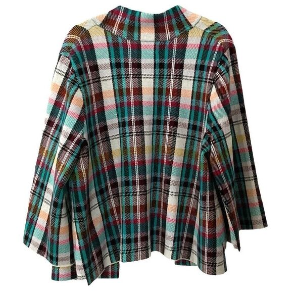 Anthropologie Plaid Jacket/Blazer with Bell Sleeves 2X  NWOT - Picture 3 of 6